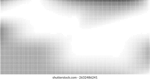 Plano de fundo gradiente de meio-tom do Grunge. Textura de ruído de grão desbotado. Papel de parede de areia branca e preta. Fundo retro pixelizado. Anime ou manga estilo história em quadrinhos. Modelo texturizado de design gráfico vetorial