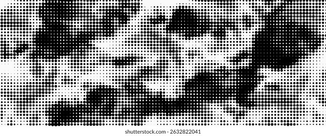 Plano de fundo gradiente de meio-tom do Grunge. Textura de ruído de grão desbotado. Papel de parede de areia branca e preta. Fundo retro pixelizado. Anime ou manga estilo história em quadrinhos.