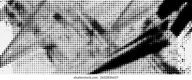 Grunge halftone gradient background. Faded grit noise texture