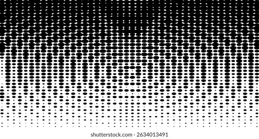 Grunge halftone gradient background. Faded grit noise texture. White and black sandy wallpaper. Retro pixelated backdrop. Anime or manga style comic overlay. Vector graphic design textured template