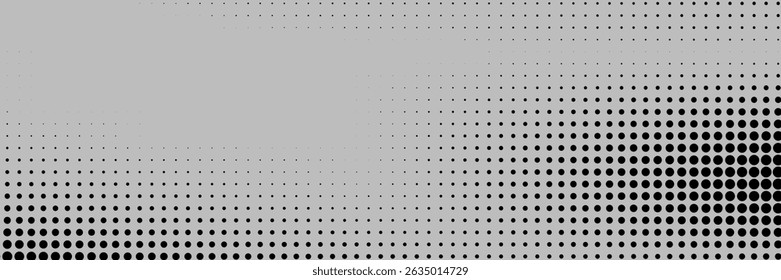 Grunge halftone gradient background. Faded grit noise texture. White and black sand wallpaper. Retro pixelated backdrop. Anime or manga style comic overlay. Vector graphic design textured