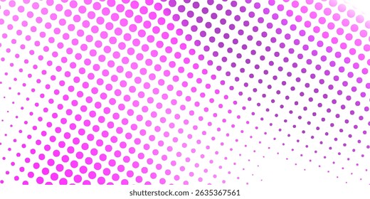 Farbverlauf-Hintergrund mit farbigen Halbtönen. Verblasste Struktur für Körnerrauschen. rosafarbene und violette Sandtapete. Retro verpixelte Kulisse.