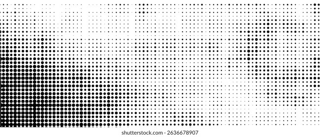 Grunge halftone gradient background. Faded grit noise texture.