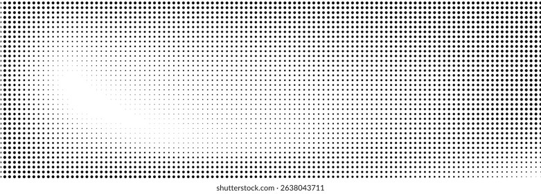 Grunge halftone gradient background. Faded dotted grit noise texture. Black and white rasterized sand wallpaper. Retro pixelated bitmap backdrop. Aged anime or manga comic grain overlay