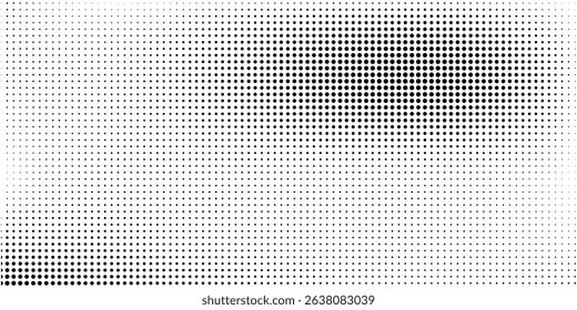 Grunge halftone gradient background. Faded grit noise texture. White and black sand wallpaper. Retro pixelated backdrop. Anime or manga style comic overlay. Vector graphic design textured template