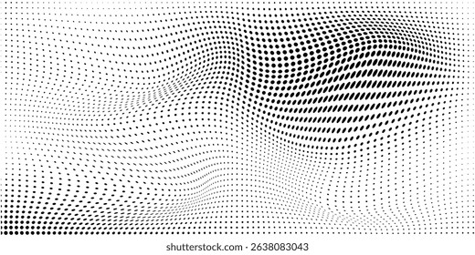 Grunge halftone gradient background. Faded grit noise texture. White and black sand wallpaper. Retro pixelated backdrop. Anime or manga style comic overlay. Vector graphic design textured template