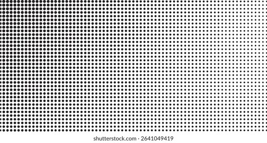 Grunge halftone gradient background. Faded grit noise texture. White and black sand wallpaper. Retro pixelated backdrop. Anime or manga style comic overlay. Vector graphic design textured template