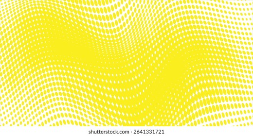 Grunge halftone gradient background. Faded grit noise texture. White and yellow sand wallpaper. Retro pixelated backdrop. Anime or manga style comic overlay. Vector graphic design textured template
