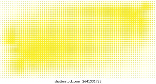 Grunge halftone gradient background. Faded grit noise texture. White and yellow sand wallpaper. Retro pixelated backdrop. Anime or manga style comic overlay. Vector graphic design textured template