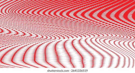 Grunge halftone gradient background. Faded grit noise texture. White and red sand wallpaper. Retro pixelated backdrop. Anime or manga style comic overlay. Vector graphic design textured template