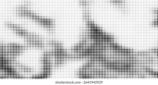 Grunge halftone gradient background. Faded grit noise texture. White and black sand wallpaper. Retro pixelated backdrop. Anime or manga style comic overlay. graphic design textured template. eps10
