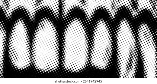 Grunge halftone gradient background. Faded grit noise texture. White and black sand wallpaper. Retro pixelated backdrop. Anime or manga style comic overlay. graphic design textured template