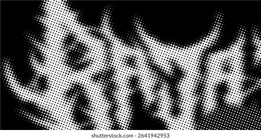 Grunge halftone gradient background. Faded grit noise texture. White and black sand wallpaper. Retro pixelated backdrop. Anime or manga style comic overlay. graphic design textured template modern