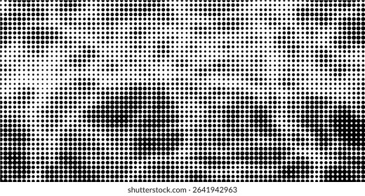 Grunge halftone gradient background. Faded grit noise texture. White and black sand wallpaper. Retro pixelated backdrop. Anime or manga style comic overlay. modern. eps10
