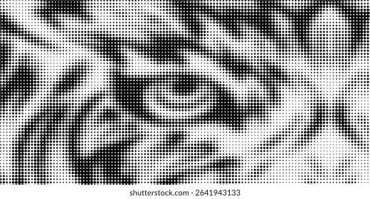 Grunge halftone gradient background. Faded grit noise texture. White and black sand wallpaper. Anime or manga style comic overlay. graphic design textured template. vector illustration