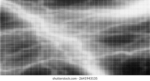 Grunge halftone gradient background. Faded grit noise texture. White and black sand wallpaper. Anime or manga style comic overlay. graphic design textured template. vector illustration