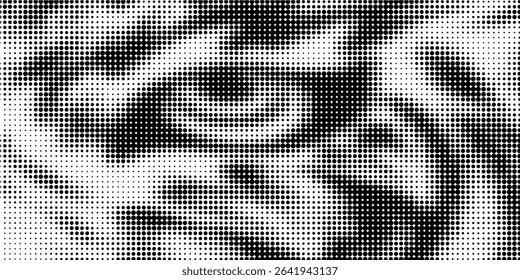 Grunge halftone gradient background. Faded grit noise texture. White and black sand wallpaper. Anime or manga style comic overlay. graphic design textured template. vector illustration