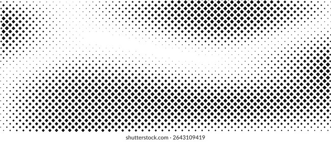 Plano de fundo gradiente de meio-tom do Grunge. Textura de ruído de grão desbotado. Papel de parede de areia branca e preta. Fundo retro pixelizado. Anime ou manga estilo história em quadrinhos. Modelo texturizado de ponto dinâmico de vetor