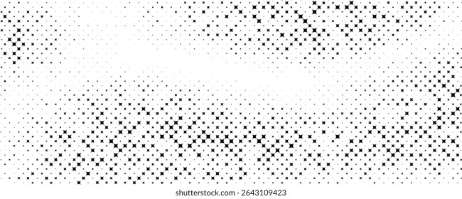 Plano de fundo gradiente de meio-tom do Grunge. Textura de ruído de grão desbotado. Papel de parede de areia branca e preta. Fundo retro pixelizado. Anime ou manga estilo história em quadrinhos. Modelo texturizado de ponto dinâmico de vetor