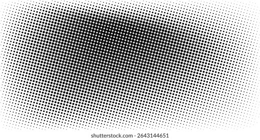 Grunge halftone gradient background. Faded grit noise texture. White and black sand wallpaper. Retro pixelated backdrop. vector 