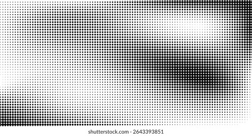 Grunge halftone gradient background. Faded grit noise texture. White and black sandy wallpaper eps10