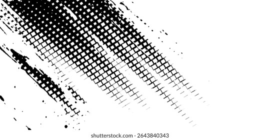 Plano de fundo gradiente de meio-tom do Grunge. Textura de ruído de grão desbotado. Papel de parede de areia branca e preta. Fundo retro pixelizado. Anime ou manga estilo história em quadrinhos.