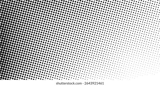 Plano de fundo gradiente de meio-tom do Grunge. Textura de ruído de grão pontilhado desbotado. Papel de parede de areia rasterizada preto e branco. Vetor de tela de fundo de bitmap pixelizado retrô