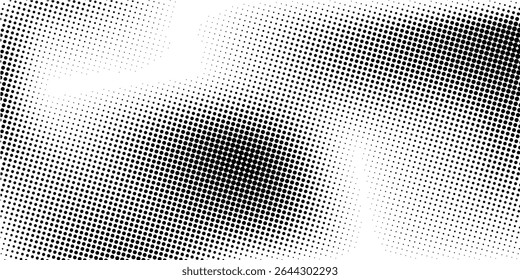 Grunge halftone gradient background. Faded grit noise texture. White and black sandy wallpaper. Retro pixelated backdrop. Anime or manga style comic overlay. vector eps10