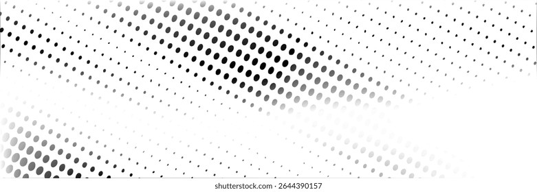 Grunge halftone gradient background. Faded grit noise texture. White and black sand wallpaper. Retro pixelated backdrop. Anime or manga style comic overlay. Vector graphic design textured template