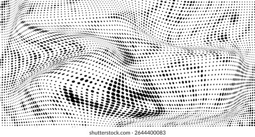 Grunge halftone gradient background. Faded grit noise texture. White and black sand wallpaper. Anime or manga style comic overlay. Vector graphic design textured template. eps10