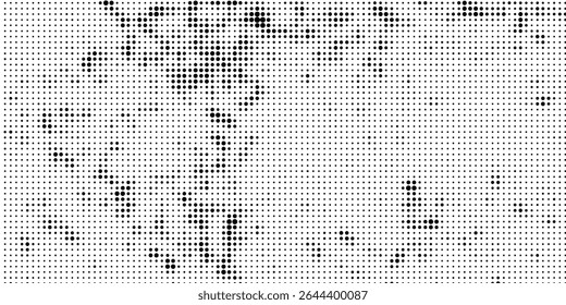 Grunge halftone gradient background. Faded grit noise texture. White and black sand wallpaper. Anime or manga style comic overlay. Vector graphic design textured template. vector illustration