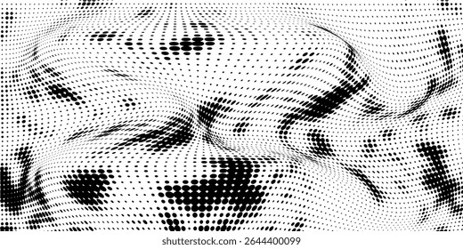 Grunge halftone gradient background. Faded grit noise texture. White and black sand wallpaper. Anime or manga style comic overlay. Vector graphic design textured template. modern