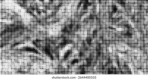 Grunge halftone gradient background. Faded grit noise texture. White and black sand wallpaper. Anime or manga style comic overlay. Vector graphic design textured template