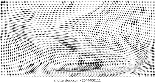 Grunge halftone gradient background. Faded grit noise texture. White and black sand wallpaper. Anime or manga style comic overlay. Vector graphic design textured template. eps10