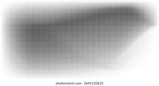 Grunge halftone gradient background. Faded grit noise texture. White and black sand wallpaper. Retro pixelated backdrop. Anime or manga style comic overlay. Vector graphic design textured template