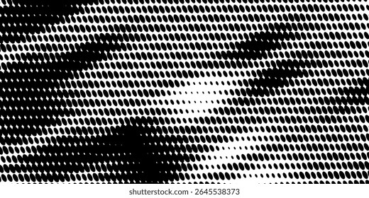 Plano de fundo gradiente de meio-tom do Grunge. Textura de ruído de grão desbotado. Papel de parede de areia branco e preto. Fundo retro pixelizado. Anime ou manga estilo história em quadrinhos. Modelo texturizado de design gráfico vetorial

