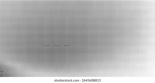 Plano de fundo gradiente de meio-tom do Grunge. Textura de ruído de grão desbotado. Papel de parede de areia branca e preta. Fundo retro pixelizado. Anime ou manga estilo história em quadrinhos. Modelo texturizado de design gráfico vetorial