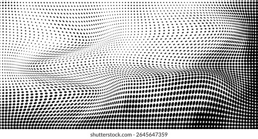Grunge halftone gradient background. Faded grit noise texture. White and black sand wallpaper. Retro pixelated backdrop. Anime or manga style comic overlay. Vector graphic design textured template