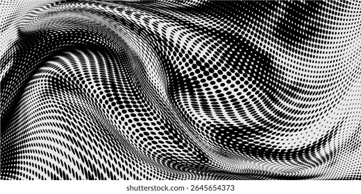 Plano de fundo gradiente de meio-tom do Grunge. Textura de ruído de grão desbotado. Papel de parede de areia branca e preta. Fundo retro pixelizado. Anime ou manga estilo história em quadrinhos. Modelo texturizado de design gráfico vetorial