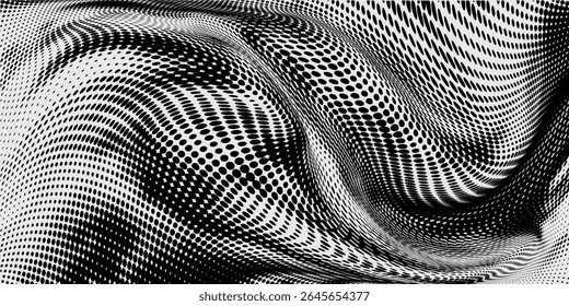 Grunge halftone gradient background. Faded grit noise texture. White and black sand wallpaper. Retro pixelated backdrop. Anime or manga style comic overlay. Vector graphic design textured template