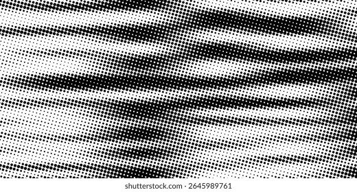 Grunge halftone gradient background. Faded grit noise texture. White and black sand wallpaper. Retro pixelated backdrop. Anime or manga style comic overlay. Vector graphic design textured template

