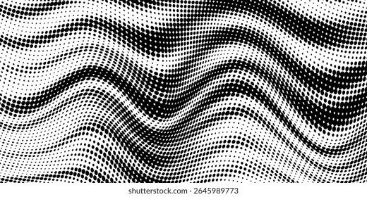 Grunge halftone gradient background. Faded grit noise texture. White and black sand wallpaper. Retro pixelated backdrop. Anime or manga style comic overlay. Vector graphic design textured template
