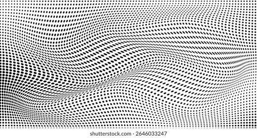 Grunge halftone gradient background. Faded grit noise texture. White and black sand wallpaper. Retro pixelated backdrop. Anime or manga style comic overlay. Vector graphic design textured template