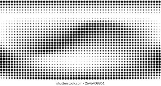 Grunge halftone gradient background. Faded grit noise texture. White and black sand wallpaper. Retro pixelated backdrop. Anime or manga style comic overlay. Vector graphic design textured template