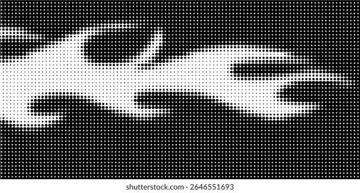 Plano de fundo gradiente de meio-tom do Grunge. Textura de ruído de grão desbotado. Papel de parede de areia branca e preta. Fundo retro pixelizado. Anime ou manga estilo história em quadrinhos. Modelo texturizado de design gráfico vetorial