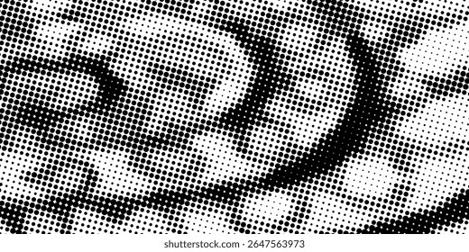 Plano de fundo gradiente de meio-tom do Grunge. Textura de ruído de grão desbotado. Papel de parede de areia branca e preta. Fundo retro pixelizado. Anime ou manga estilo história em quadrinhos vetor 
