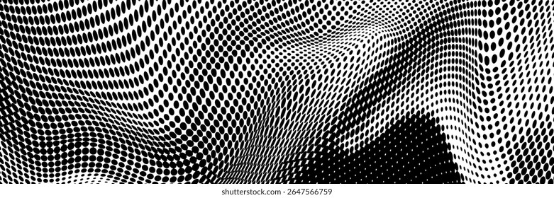 Grunge halftone gradient background. Faded grit noise texture. White and black sand wallpaper. Retro pixelated backdrop. Anime or manga style comic overlay. Vector graphic