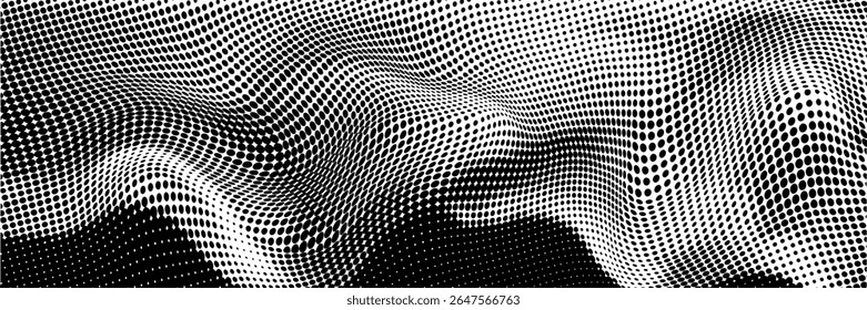 Plano de fundo gradiente de meio-tom do Grunge. Textura de ruído de grão desbotado. Papel de parede de areia branca e preta. Fundo retro pixelizado. Anime ou manga estilo história em quadrinhos. Gráfico vetorial