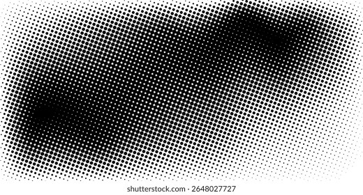 Plano de fundo gradiente de meio-tom do Grunge. Textura de ruído de grão desbotado. Papel de parede de areia branca e preta. Fundo retro pixelizado. Anime ou manga estilo história em quadrinhos. Modelo texturizado de design gráfico vetorial