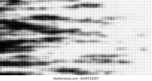 Plano de fundo gradiente de meio-tom do Grunge. Textura de ruído de grão desbotado. Papel de parede de areia branca e preta. Fundo retro pixelizado. Anime ou manga estilo história em quadrinhos. Modelo texturizado de design gráfico vetorial